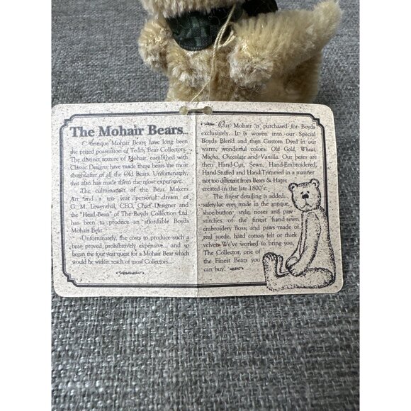 Boyds Bear Mohair Bear Collection Orville Bearington Jointed Plush Green Bow - Picture 10 of 11